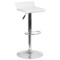 Emma and Oliver Quilted Wave Seat Adjustable Height Barstool with Chrome Base